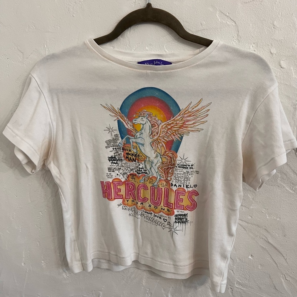 Elton John For Realisation White Graphic 'Hercules' Pegasus Tee